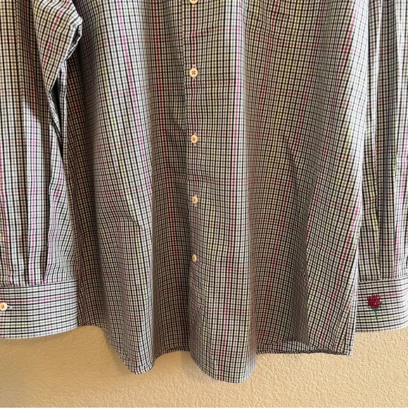 Peter Millar Gingham Pattern Long Sleeve Button Down Shirt Size XL - Picture 4 of 12
